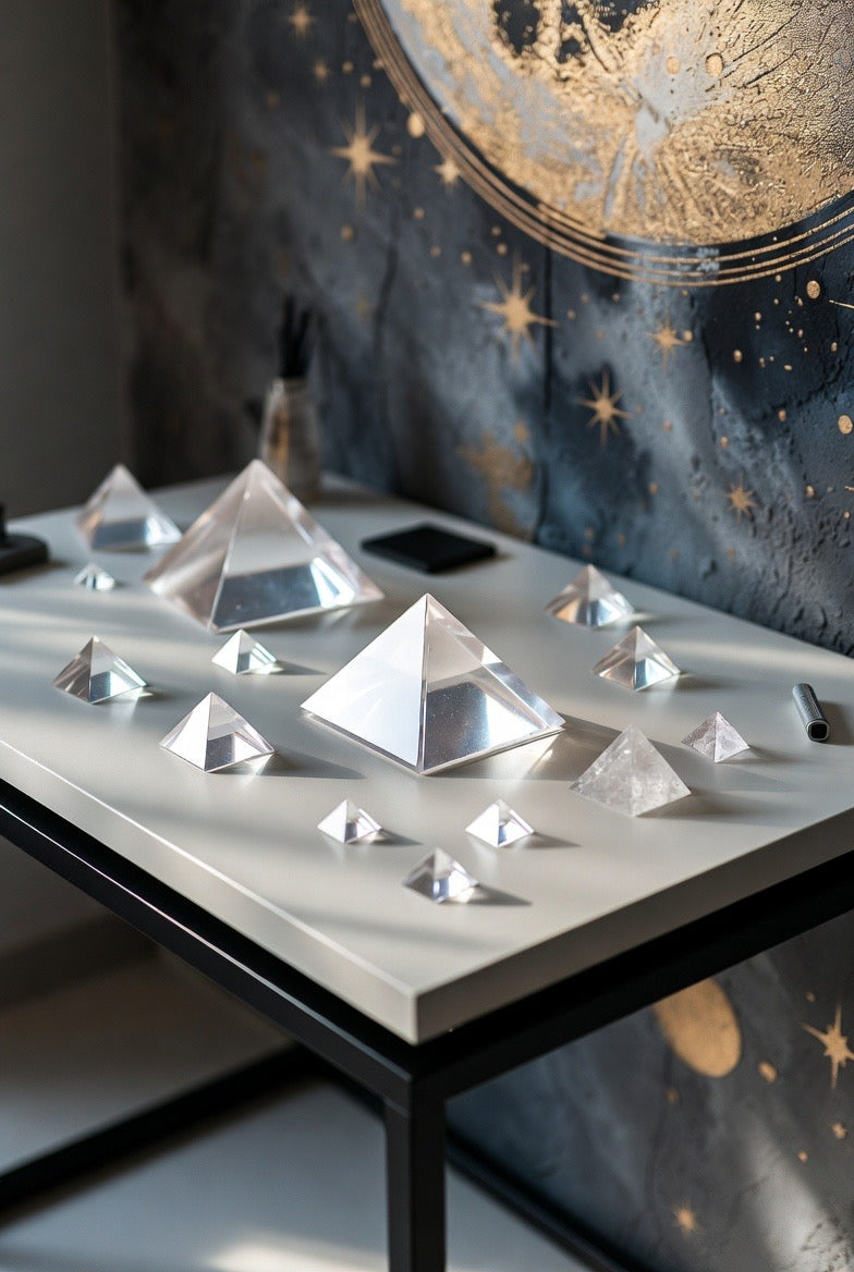 Quartz Pyramid Blue CLEAR QUARTZ PYRAMID MODERN – TRUE NATURE STORE
